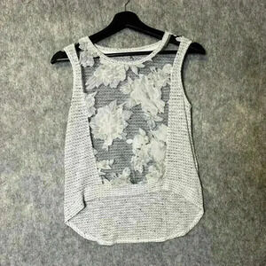 Paper Crane Sheer Front Sweater Vest Tank - Small